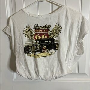 Route 66 Cropped Cinched Shirt